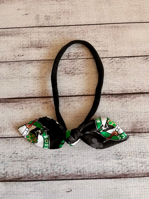 Boston Celtics Basketball Elastic Nylon Stretch Knot Bow One Size