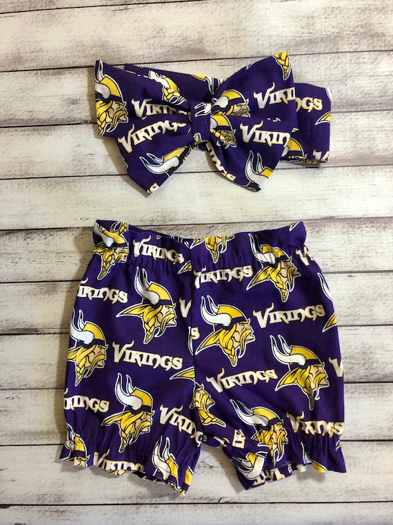 Minnesota Vikings Inspired Football Headwrap Bloomer Baby | Etsy