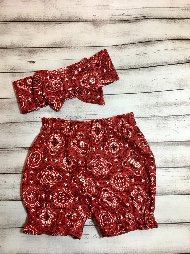 Pinup Headwrap Bloomer Red Bandanna Headband Bandana Toddler Etsy