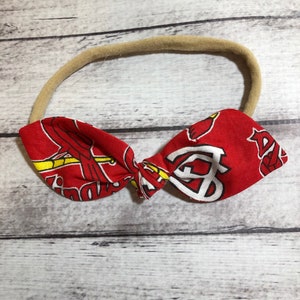 Saint Louis Cardinals Baseball Elastic Nylon Stretch Knot Bow One Size Headband Little Baby Girl Toddler Bow Bows Infant Hair Accessories St