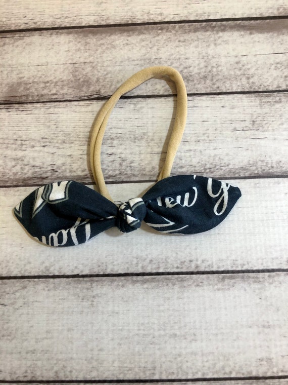 New York Yankees Baseball Elastic Nylon Stretch Knot Bow One Size