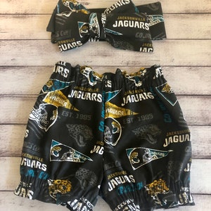 Jacksonville Jaguars Inspired Headwrap Football Headband Bloomers Toddler Big Bow Bows Infant Little Baby Girl Headwraps Shorts Bummies Boy