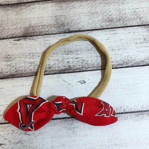 Los Angeles Anaheim Angels Baseball Elastic Nylon Stretch Knot Bow One Size Headband Little Baby Girl Toddler Bow Bows Infant  Hair