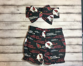Arizona Cardinals Bloomer Headwrap Bloomers Football Little Baby Girl Toddler Bows Big Bow Infant Headband Shorts Bummies
