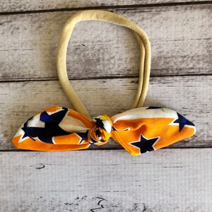 Houston Astros Baseball Elastic Nylon Stretch Knot Bow One Size Headband Little Baby Girl Toddler Bow Bows Infant  Hair Accessories