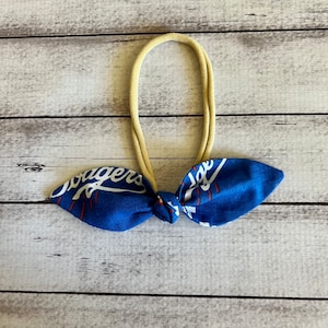 Los Angeles Dodgers Baseball Elastic Nylon Stretch Knot Bow One Size Headband Little Baby Girl Toddler Bow Bows Infant  Hair Accessories