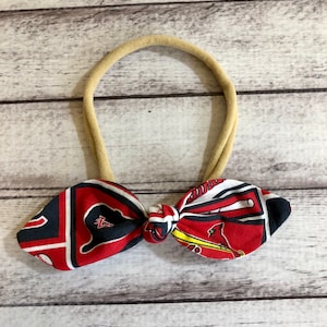 Saint Louis Cardinals Baseball Elastic Nylon Stretch Knot Bow One Size Headband Little Baby Girl Toddler Bow Bows Infant Hair Accessories St