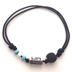 Bracelet Lava Santorini - Beads - Meander Greek Handmade gift