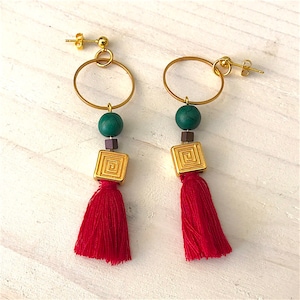 Boucles d’oreilles Meandros Cadeau grec fait main
