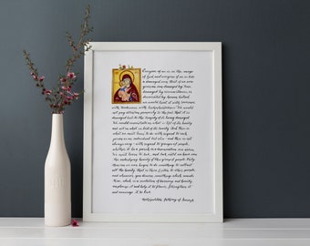 The Beautifier Print, Image of God, Watercolor Icon, Theotokos and Christ, Orthodox Christian, 11x14
