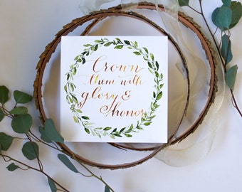 Card Pack: Wedding Greeting Card (Pack of 3), Crown Them with Glory and Honor, Orthodox Christian, Marriage, Wedding Gift,Bridal Shower Gift