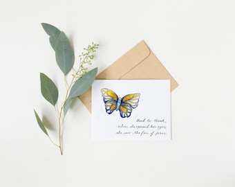 Miscarriage and Infant Loss Greeting Card {Girl}, Grief and Loss, Pregnancy, Motherhood, Butterfly, Little one, Watercolor, Christian art