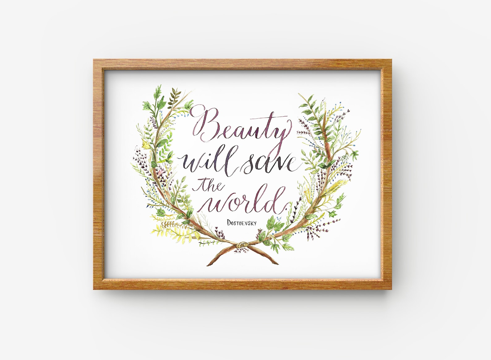 Beauty Will Save the World, Dostoevsky, Art Print, Wall Decor,