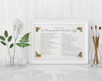 Fr. Thomas Hopko - 55 Maxims of the Christian Life - Orthodox Christian Art Print