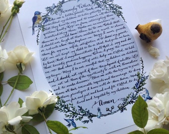 A Prayer for Parents, by Fr. Anthony Coniaris from Making God Real in the Orthodox Christian Home, Nest Illustration, Mama bird, Watercolor