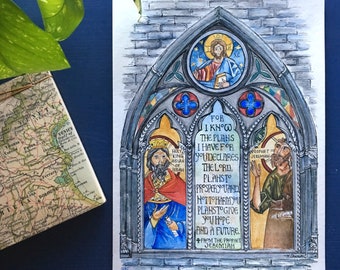 For I Know the Plans I Have for You, Jeremiah 29:11, Christian Scripture Lettering,