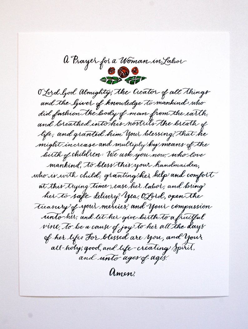 Printable A Prayer for a Woman in Labor Orthodox Christian  Etsy