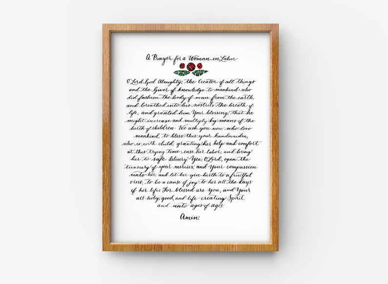 Printable A Prayer for a Woman in Labor Orthodox Christian  Etsy