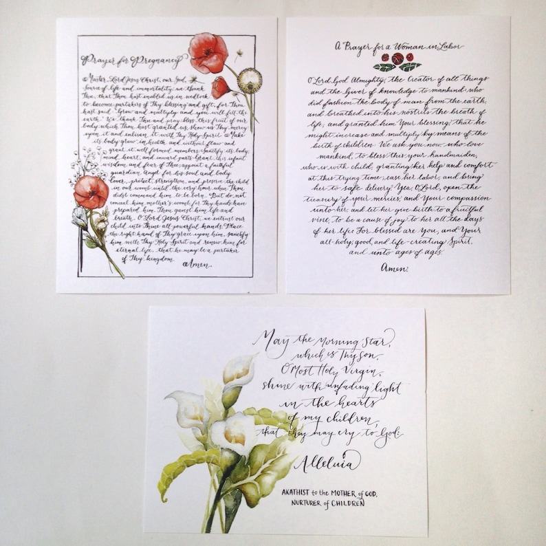 Labor Prayer A Prayer for a Woman in Labor Orthodox  Etsy