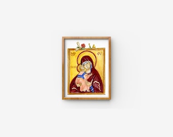 Theotokos and Christ Tenderness Icon Mini Print (Digital Download)