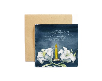 Memory Eternal Card 3er Pack, Möge ihr Andenken ewig sein, Trauer und Verlust, Beileidskarte, christlich christlich