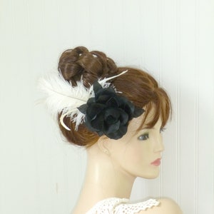 1800&#39;s Floral ostrich feather Fascinator, Bridgerton, The Guilded Age