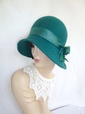 Custom 1920's flapper Cloche, any color,  - Downton Abbey hat, Miss Fisher, Great Gatsby hat