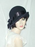 1920's hat - Black Custom Convertible 3 in 1 asymmetrical cloche- The 
