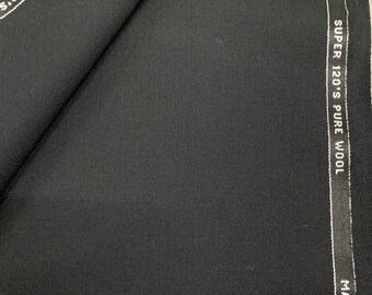 Woven In England 290g PER METRE Dark Navy Super 120s wool Suit Fabric