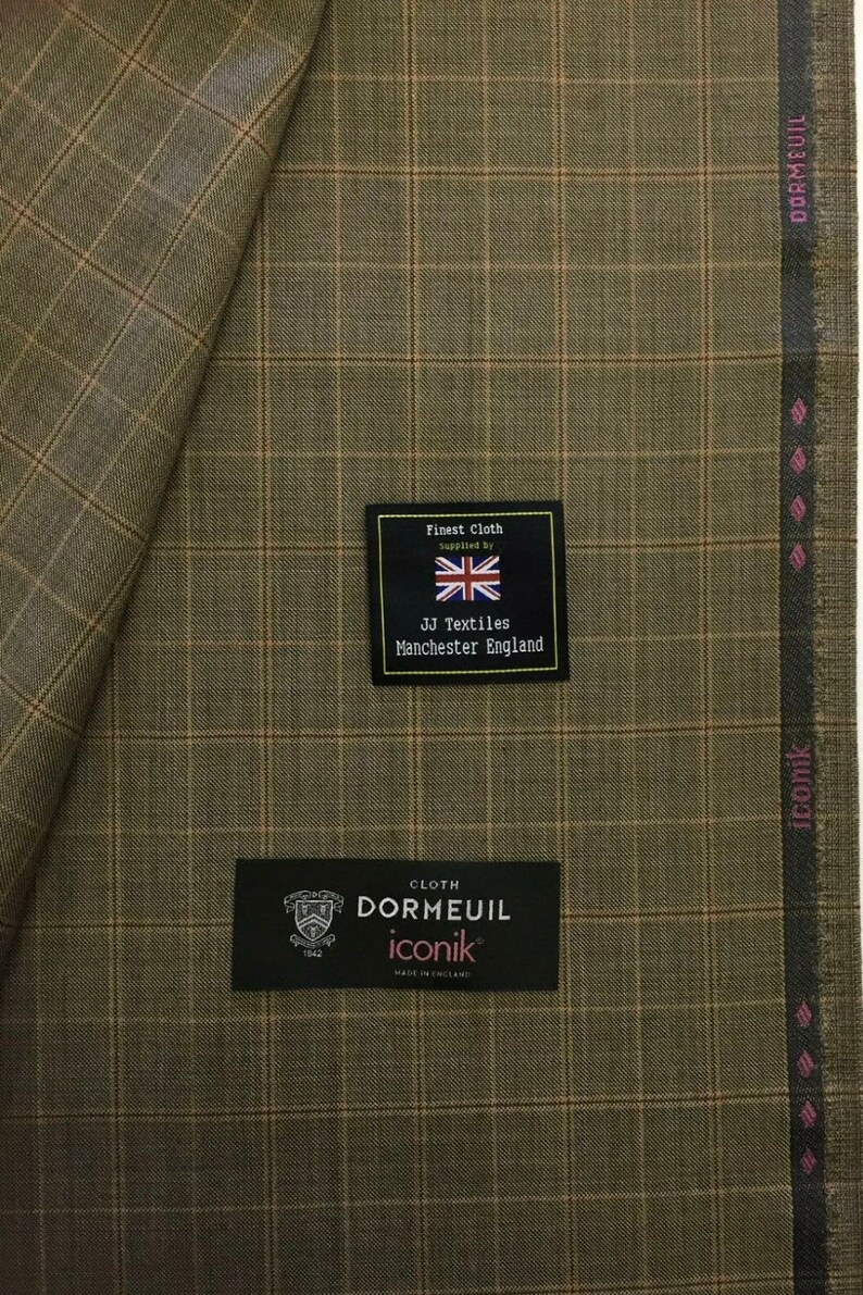 3 Metres Brown Check Plaid Super 120s 100 Wool Suit Jacket Etsy