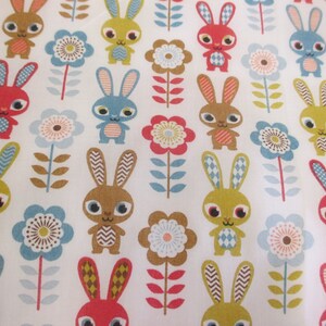 Cute Easter Bunny, Bunnies, Bunny Rabbit Printed Polycotton Fabric. Price Per Metre.