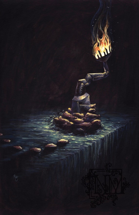 Fantasy Art Print Lighthouse At The Edge Of The World Etsy