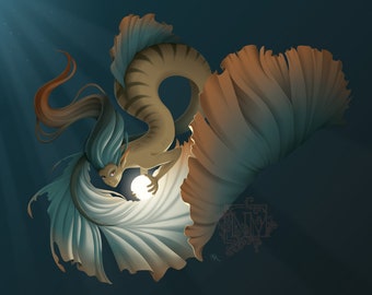 Fantasy Art Print - Deep Sea Mermaid