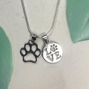 Two Metal Dog Charms Necklace - FREE SHIPPING