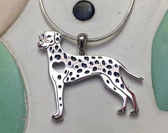 Sterling Silver Dalmatian Charm Necklace – FREE SHIPPING