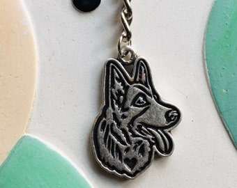 German Shepherd Metal Keychain - FREE SHIPPING