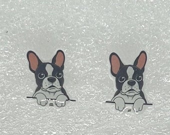 French Bulldog Acrylic Stud Earrings