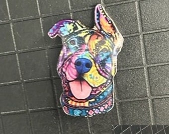 Pit Bull Enamel Brooch - FREE SHIPPING