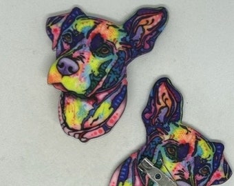 Pit Bull Acrylic Brooch - FREE SHIPPING