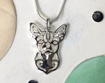 Chihuahua Metal Charm Necklace - FREE SHIPPING