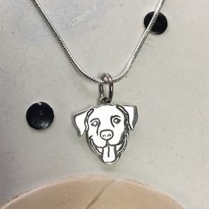 Smiling Pit Bull Sterling Silver Mini Charm Necklace - FREE SHIPPING