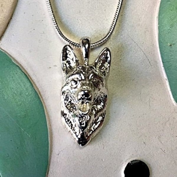 German Shepherd Solid Metal Charm Necklace - FREE SHIPPING