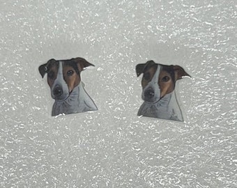 Jack Russell Terrier Acrylic Stud Earrings - FREE SHIPPING