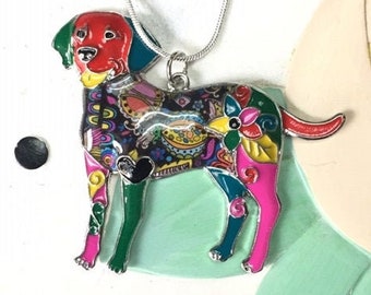 Labrador Retriever Enamel Charm Necklace - FREE SHIPPING