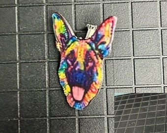 German Shepherd Enamel Brooch - FREE SHIPPING