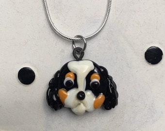 Spaniel Glass Charm Necklace - FREE SHIPPING