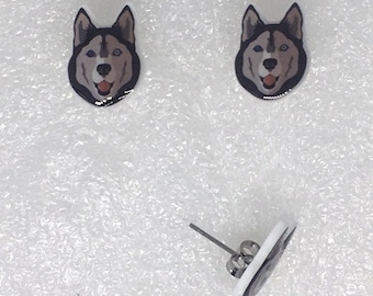 Husky Acrylic Stud Earrings