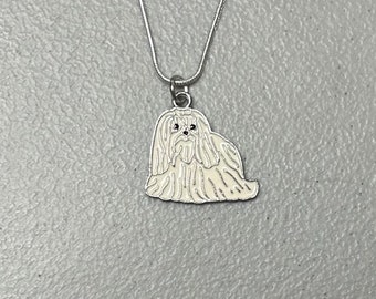 Shih Tzu Enamel Charm Necklace - FREE SHIPPING