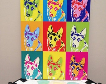 German Shepherd 8.5" x 11" Pop Art Print - FREE SHIPPING