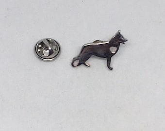German Shepherd Sterling Silver Pin - FREE SHIPPING